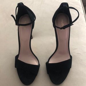 Black suede heels